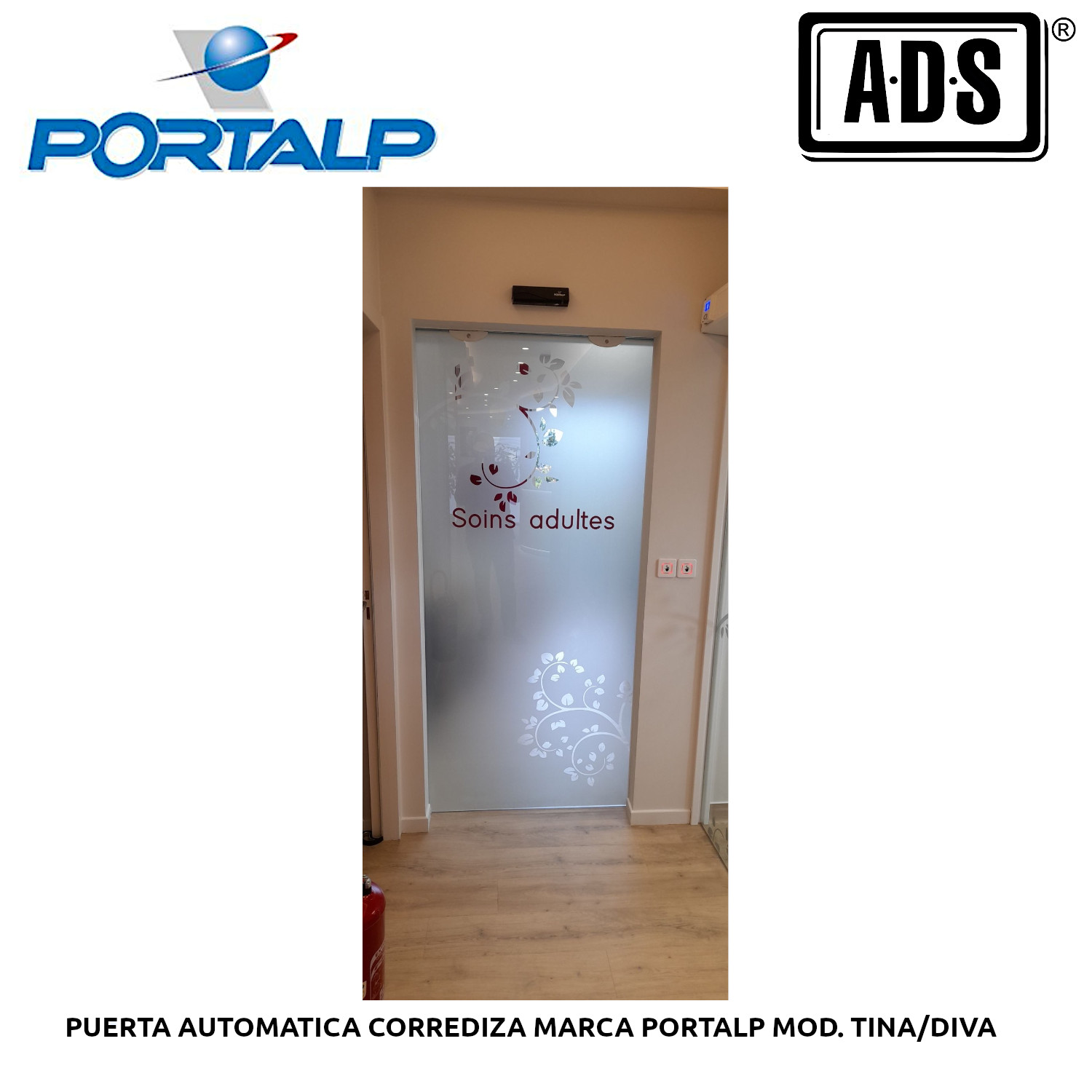 PUERTA AUTOMATICA CORREDIZA MARCA PORTALP MOD. TINA / DIVA